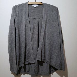 2/$20 New York & Company charcoal grey Cardigan womens size S open waterfall